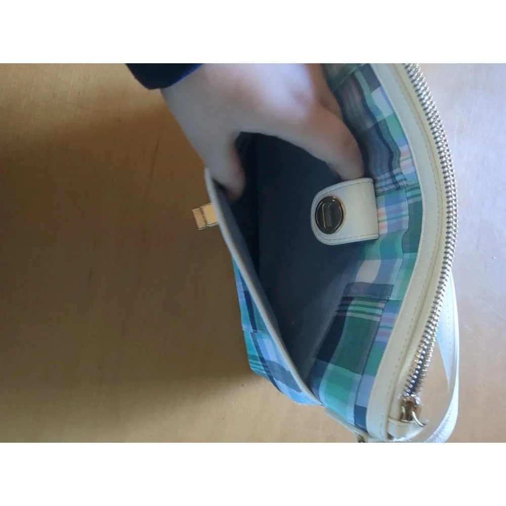 TALBOTS Leather Trim Crossbody Bag- Patchwork- Discontinued‎